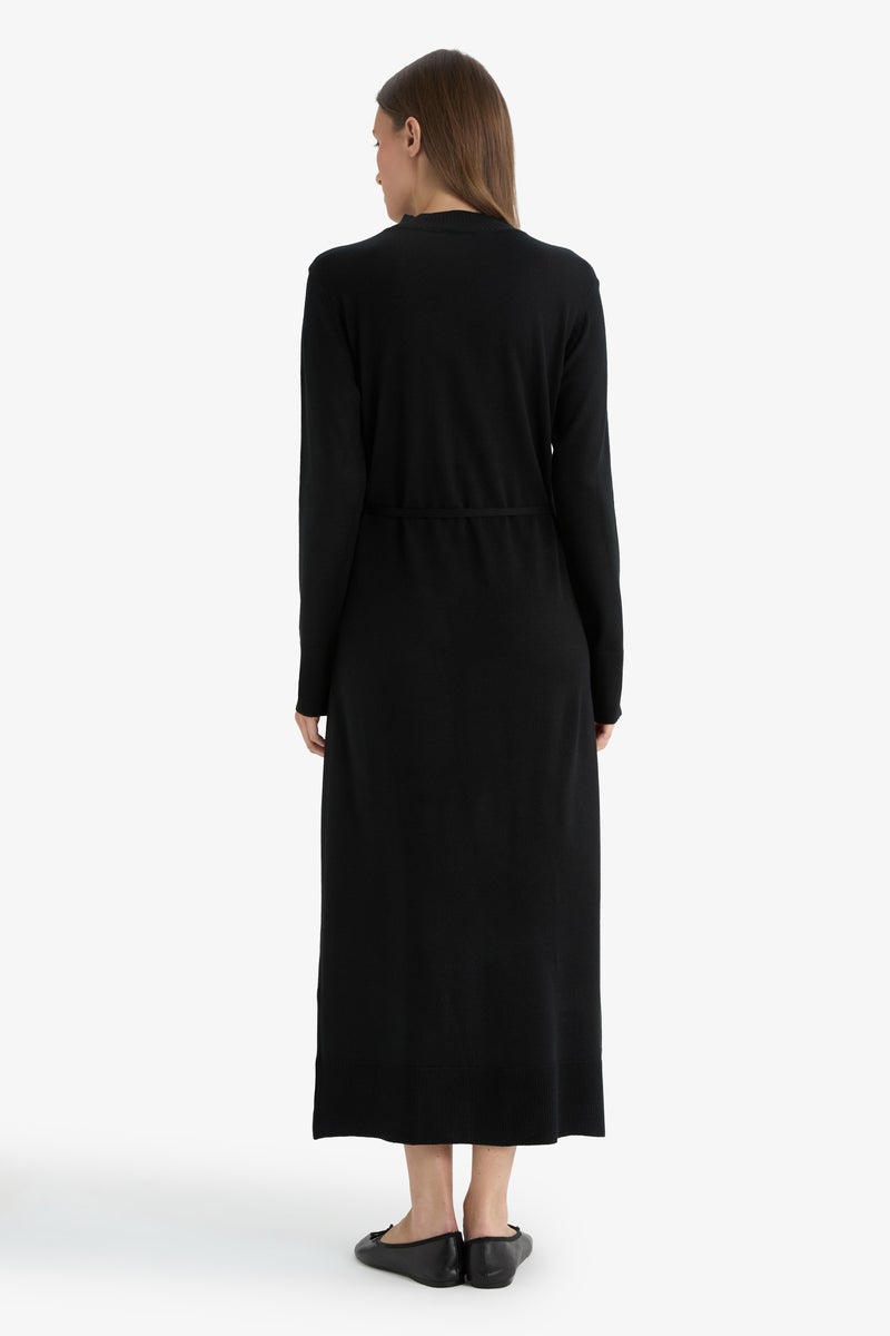 DeFacto Black Woman Regular Fit Half Turtleneck Dress Casual - Image 2