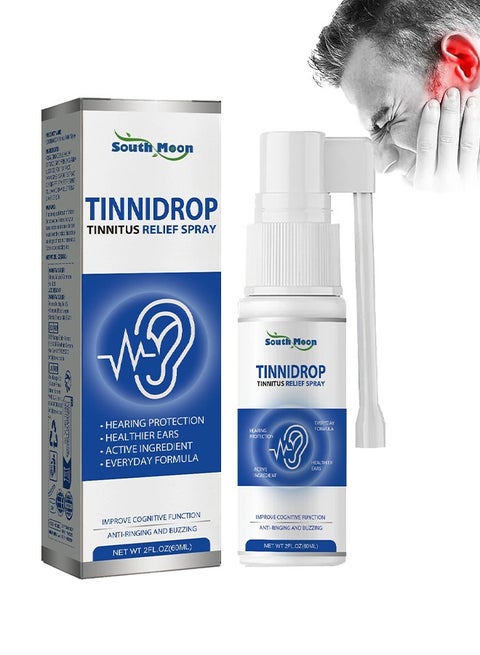 Tinnitus Relief Spray, Earwax Cleaning Care Spray, Tinnitus Relief Device, Used to Relieve Tinnitus and Ear Pain, Enhanced Ear Wellness - 60ML