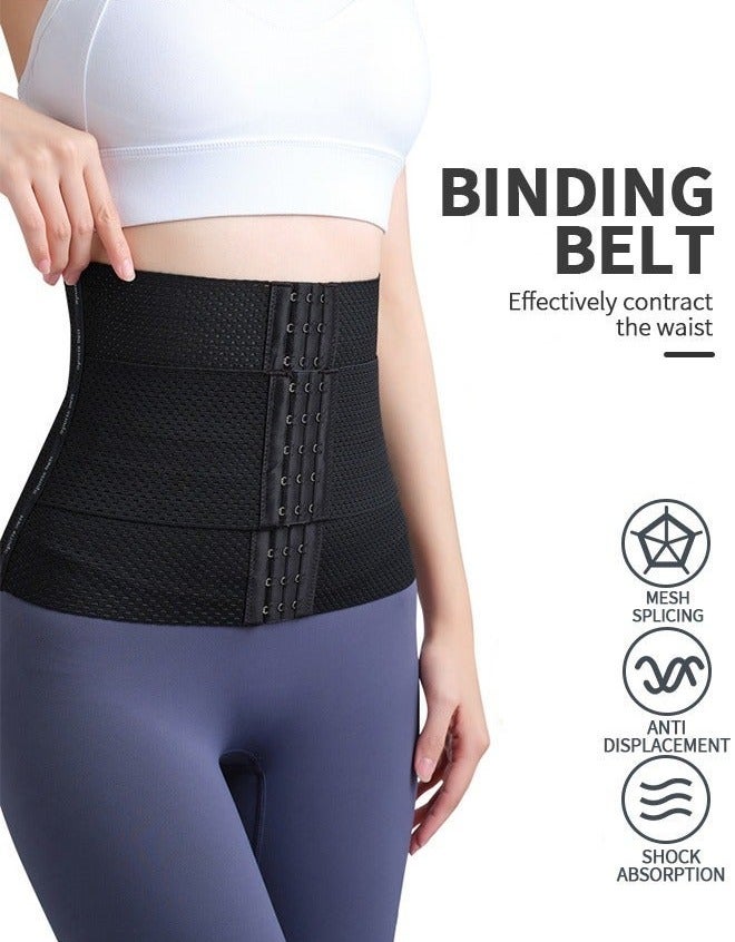 Waist Trainer for Women Triple Belt Body Shaper Waist Trainer Corset with 3 Hooks and 3 steel Bones, Sauna Workout Trimmer Belts Underbust Corset Tummy Control Hourglass Tummy Slimming Belly Body Shap - Image 2