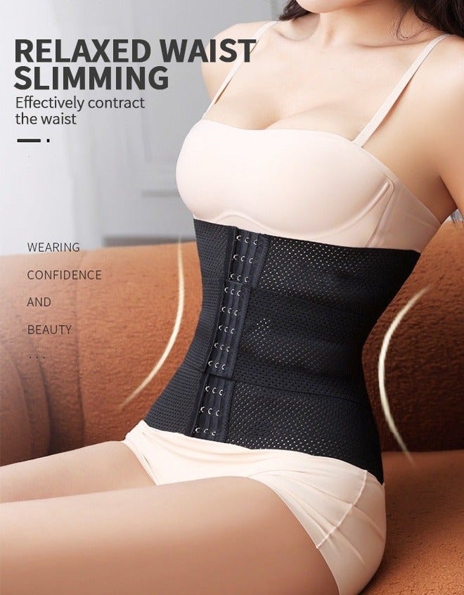 Waist Trainer for Women Triple Belt Body Shaper Waist Trainer Corset with 3 Hooks and 3 steel Bones, Sauna Workout Trimmer Belts Underbust Corset Tummy Control Hourglass Tummy Slimming Belly Body Shap - Image 5