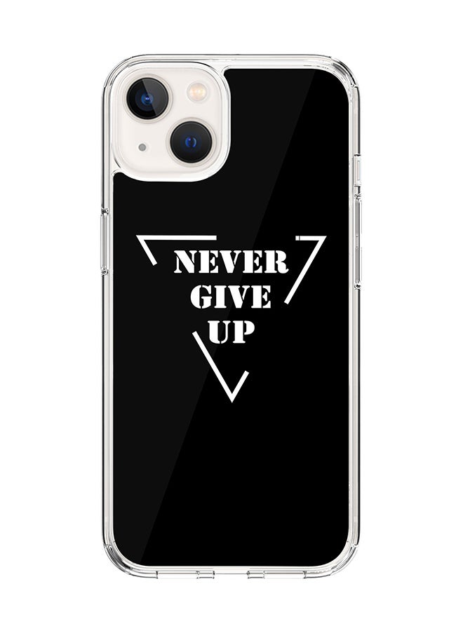 Stylizedd Classic Clear Case for Apple iPhone 14 Plus Case Hybrid Soft Cover Flexible Edges Anti Drop TPU PC Gel Thin Transparent Cover - Never give up Full Print