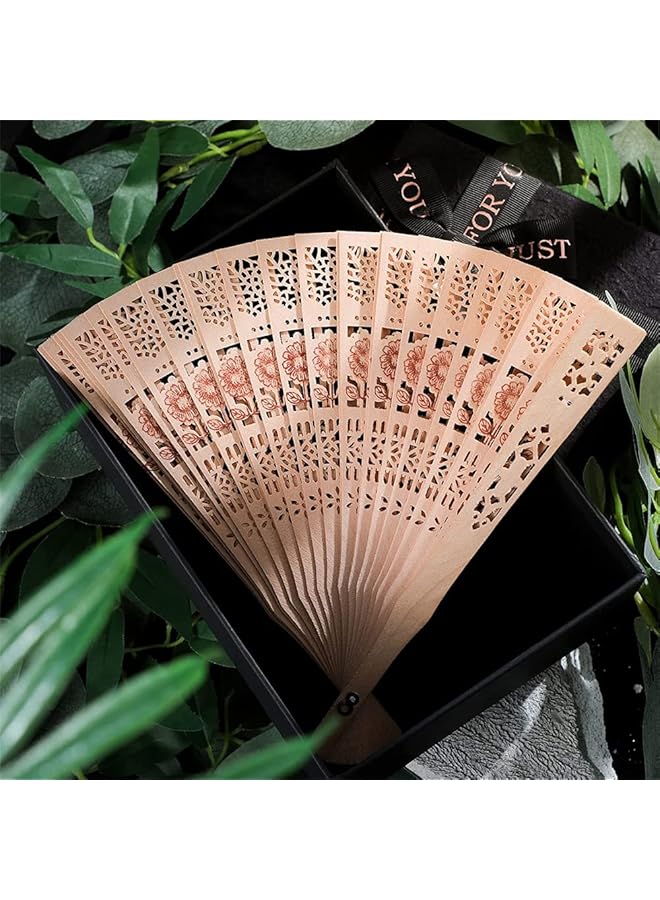 إيروريكس مروحة خشبية قابلة للطي مروحة خشبية قديمة مراوح يدوية قابلة للطي مروحة يدوية من خشب الصندل مروحة يدوية خشبية مروحة صينية من خشب الصندل مع شرابة للنساء هدايا زفاف قابلة للطي وهدايا عيد ميلاد - Image 4