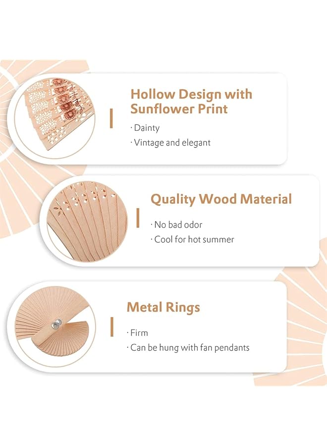 إيروريكس مروحة خشبية قابلة للطي مروحة خشبية قديمة مراوح يدوية قابلة للطي مروحة يدوية من خشب الصندل مروحة يدوية خشبية مروحة صينية من خشب الصندل مع شرابة للنساء هدايا زفاف قابلة للطي وهدايا عيد ميلاد - Image 5