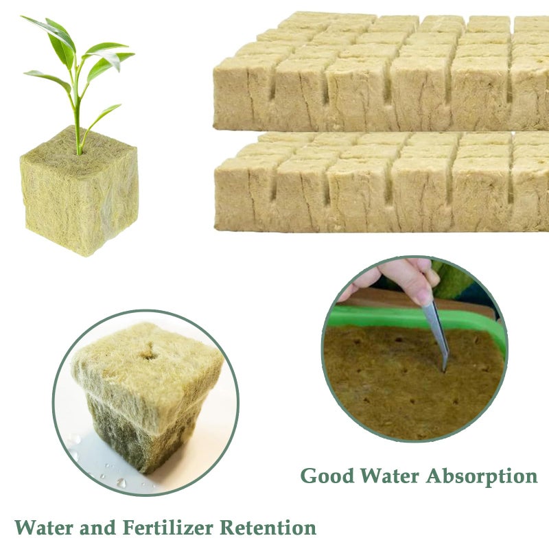 Meridian Hydroponic Growing Cubes – 50 Rockwool Blocks for Soil‑Less Cultivation, Seedling Propagation and Transplantation - CT - Image 4