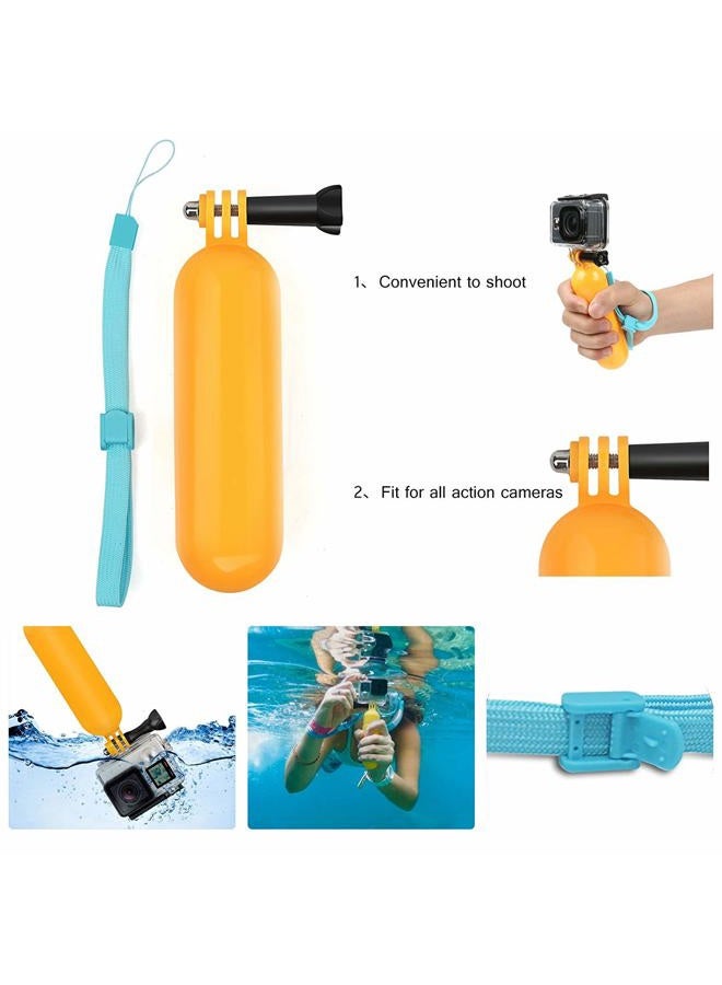 Shoot Floating Hand Grip Handle Stick Bobber Floaty Handheld Monopod for Hero13 12 11 10 9 8 7 Black Silver White 6 5 4 3+ 3 Hero(2018) with 12pcs Anti Fog Inserts - Image 3