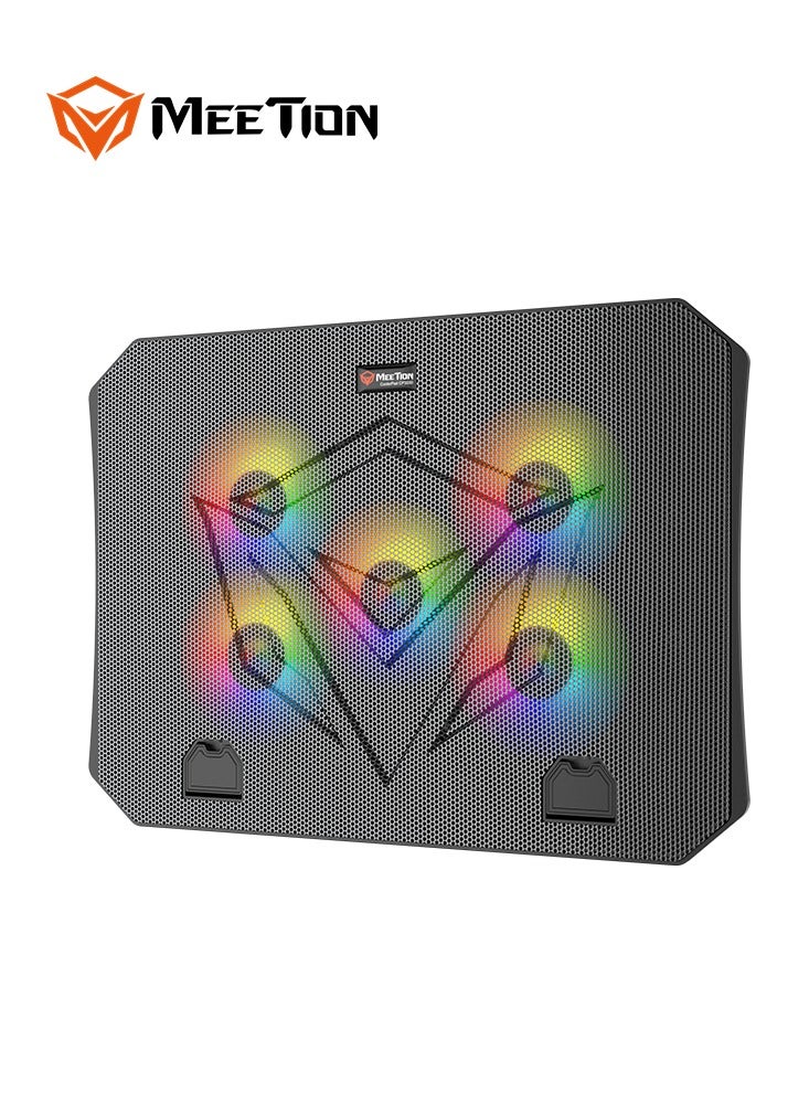 Meetion Gaming Cooling Pad CP3030 RGB backlight 4-level height adjustable Dual USB ports, cycle power supply - Image 2