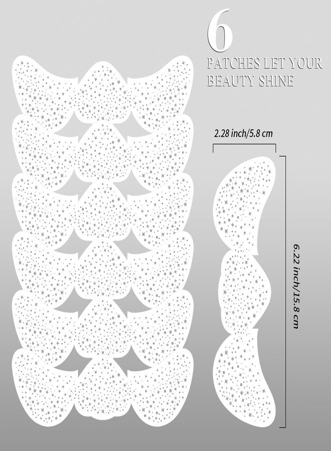 Paminify Silver Face Glitter Freckles,Waterproof Mardi gras Sparkle Freckles Glitter Face Tattoos,Sport Events Singer Concert Festival Party Metallic Sparkling Face Makeup Patches for Women Kids,6 Pcs - Image 4