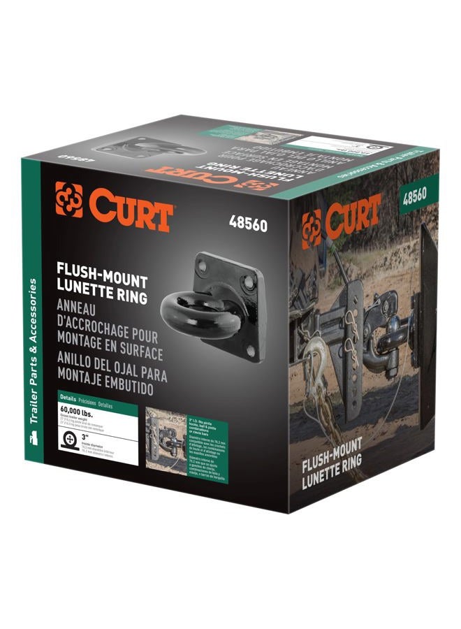 Curt 48560 Black Steel Pintle Hitch Lunette Ring 3-Inch ID, 60,000 lbs, 4-1/2-Inch Bolt Pattern - Image 5