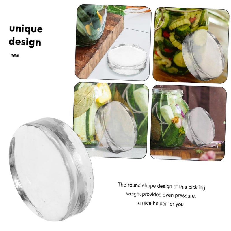Glass Fermenting Weight Round Pickling Jar Lid Wide Mouth Non Slip Press For Sauerkraut Kimchi Vegetable Fermentation - Image 4