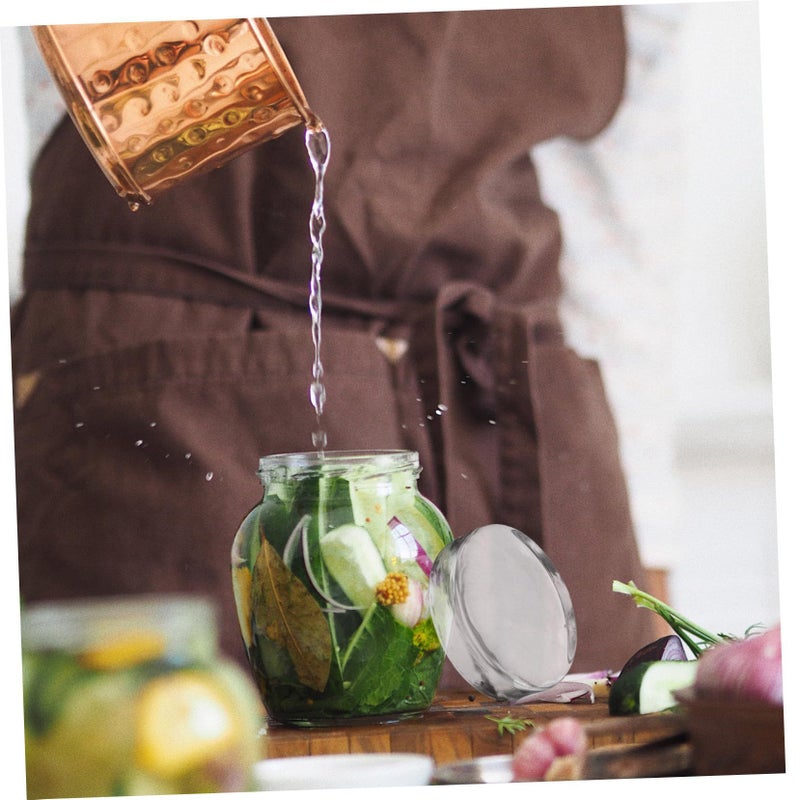 Glass Fermenting Weight Round Pickling Jar Lid Wide Mouth Non Slip Press For Sauerkraut Kimchi Vegetable Fermentation - Image 5