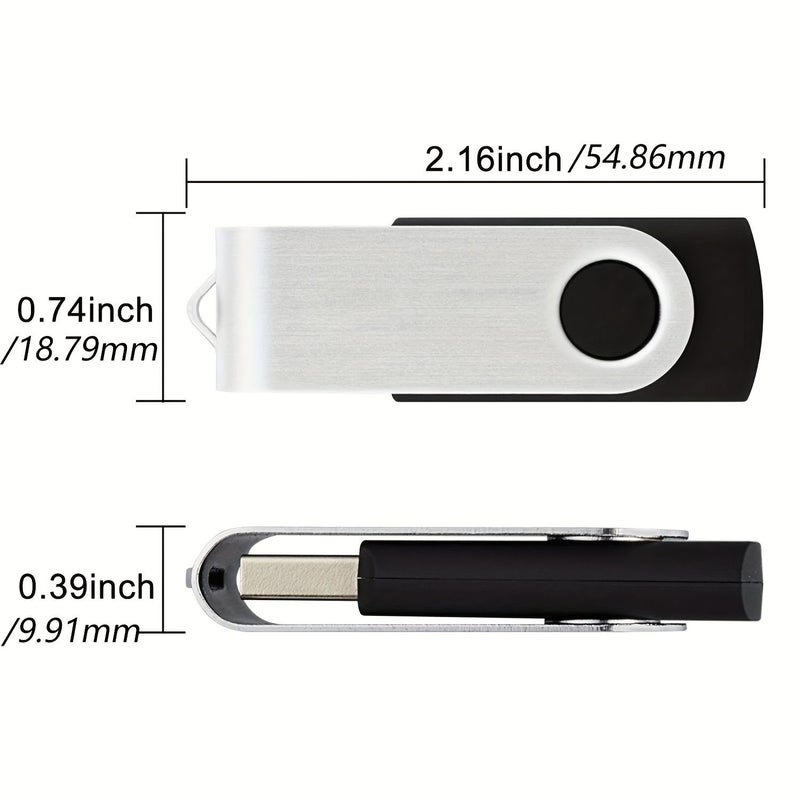 مجموعة من 5 وحدات تخزين USB فلاش معدنية بسعة 4 جيجابايت باللونين الفضي والأخضر للشعار المخصص - Image 2