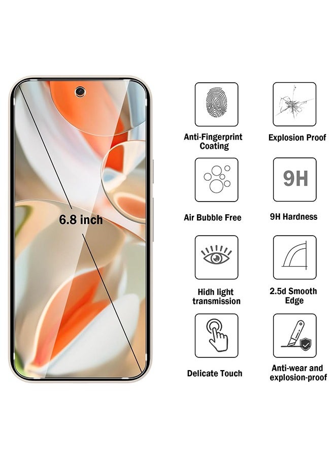 X-level - 2 Pcs Screen Protector for Google Pixel 9 Pro XL Tempered Glass Support Fingerprint Unlocking Full Coverage HD Clear Scratch-Resistant Anti-Fingerprint - Image 1