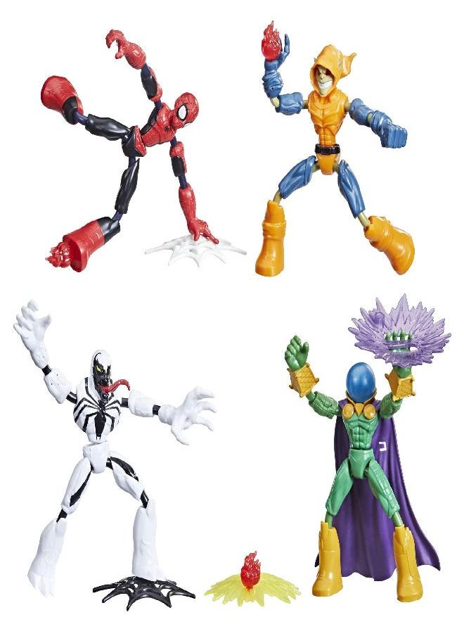 Spider-Man Spider-Man Marvel Bend and Flex Action Figure Toy 4-Pack, and Anti-Venom Vs. Marvel's Mysterio and Hobgoblin, Frustration Free Packaging (Amazon Exclusive)  - Image 4
