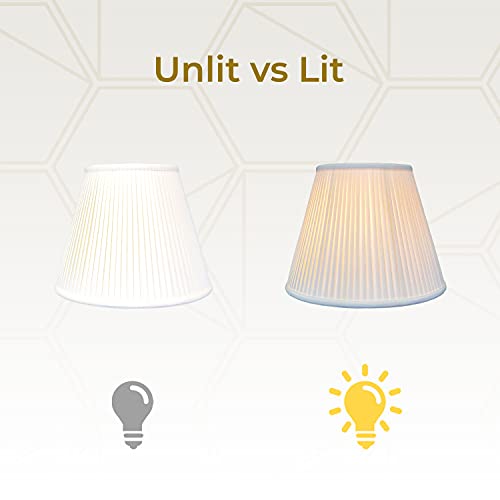 Royal Designs Inc Royal Designs Deep Empire Side Pleat Basic Lamp Shade, White, 9" x 16" x 12.25, BS-728-16WH - Image 3