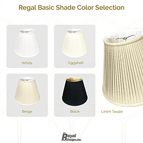 Royal Designs Inc Royal Designs Deep Empire Side Pleat Basic Lamp Shade, White, 9" x 16" x 12.25, BS-728-16WH - Image 5
