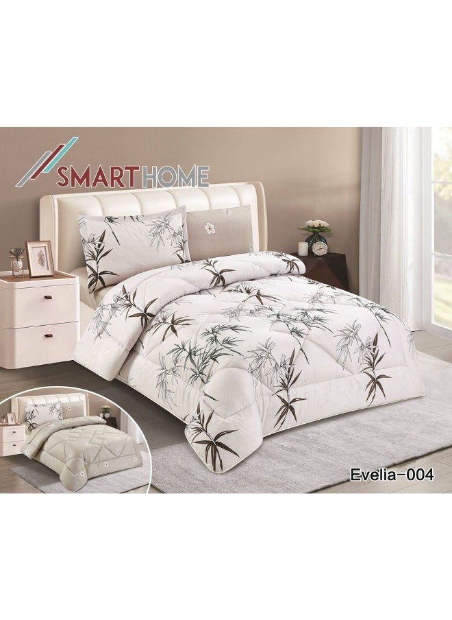 SMART HOME Comforter set, double-sided mattress consisting of 4 pieces, comforter 4 pieces, 100% microfiber, comforter size 180*230  bedsheet size is 160*200  - Image 1