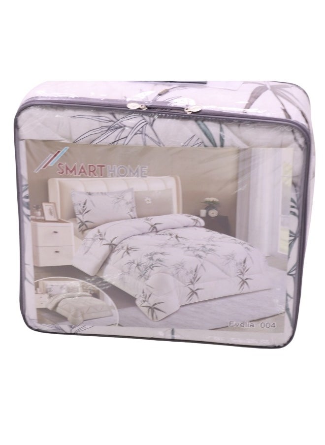 SMART HOME Comforter set, double-sided mattress consisting of 4 pieces, comforter 4 pieces, 100% microfiber, comforter size 180*230  bedsheet size is 160*200  - Image 4