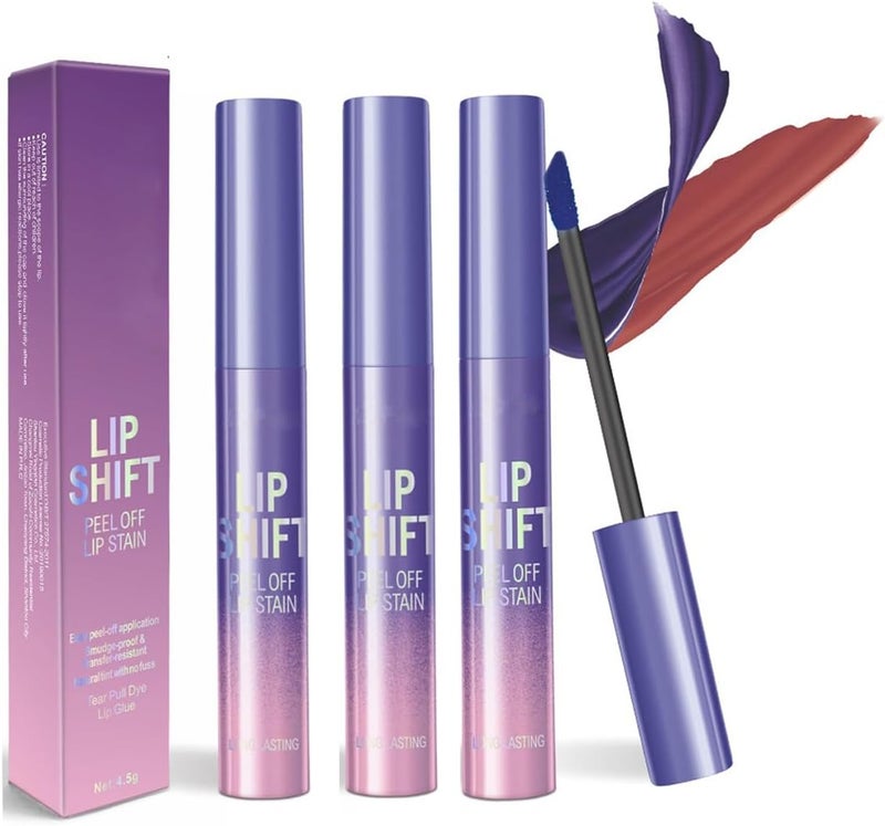 3 Colors Peel Off Lip Liner Stain SetLong Lasting Matte Lip Liner TattooWaterproof Nude Lip TintNonstick Cup Lip Gloss for Women