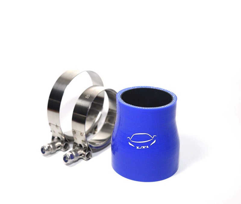 TenkeAuto 4-Ply Reinforced 2.5"-2.75" ID Reducer Silicone Hose Coupler 3" Length With T Bolt Clamp for Turbo/Intercooler/Piping (2.5" to 2.75" Blue) - Image 2