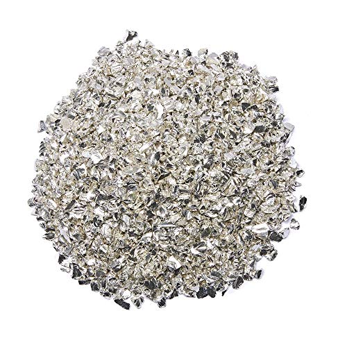 TWINKLING High Luster Crushed Glass, Broken Glass, Glass Gems Chips for DIY Resin Art Epoxy Crafts, Nail Art, Geode Painting, 1-3mm(200g) (Silver) - Image 4
