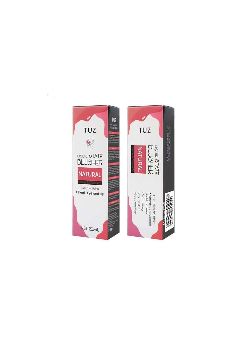 TUZ Liquid Blush Liquid Cream Blush For Cheeks Face Blushes Stick Palette Highlighter Shape Contour Moisturizing And Breathable Matte Finish Long-wearing Waterproof For Women Makeup - Image 2