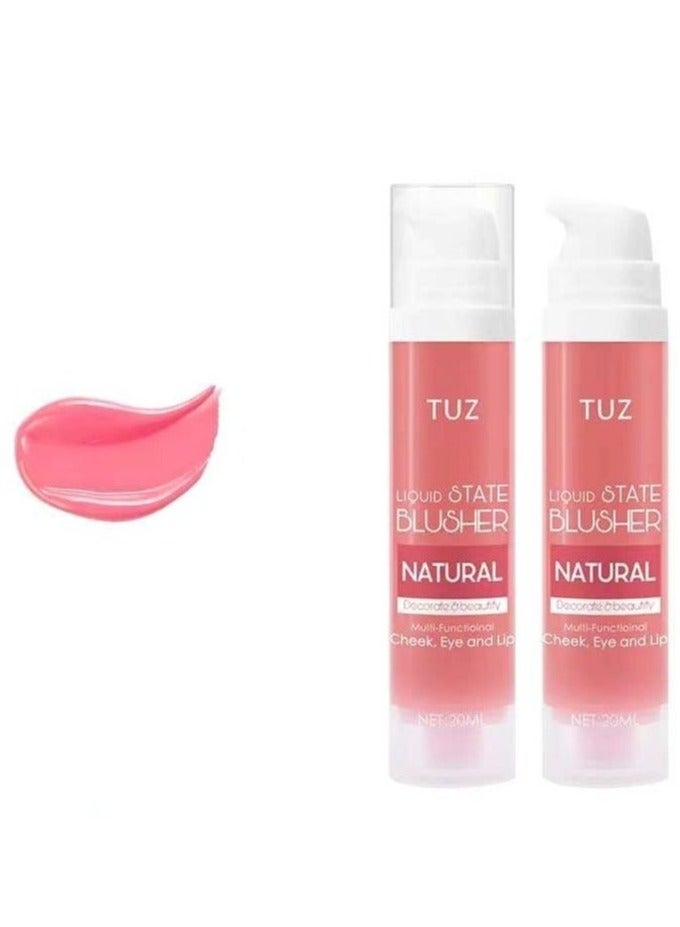 TUZ أحمر خدود سائل كريم سائل للخدود وجه أحمر خدود عصا لوحة هايلايتر شكل كونتور مرطب وقابل للتنفس لمسة نهائية غير لامعة تدوم طويلاً مقاوم للماء لمكياج النساء - Image 1