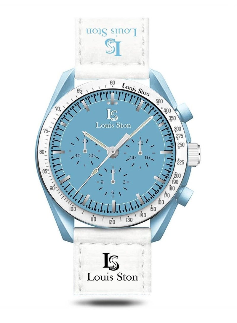Louis Ston Louis Ston men's watch, white bracelet, sky dial 