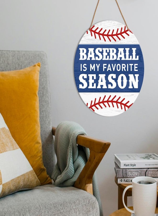 HSNBT Baseball Front Door Decor, Baseball Sign Decor for Boys Room Porch Door Sport Wall Hanging Signs Decorations Gift for Baseball Player Boy Kid Lover Fan, Baseball Is My Favorite Season - Image 4