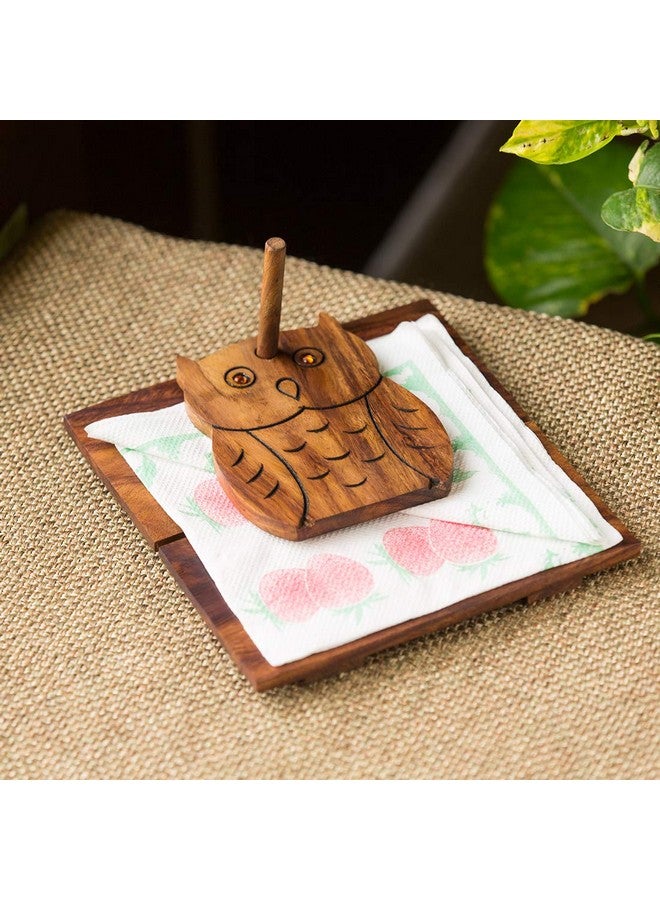 ExclusiveLane ExclusiveLane 'Owl On Board' Décor Wooden Paper Napkin Holders For Dining Table Tissue Paper Holder For Table & Tissue Stand  - Image 1