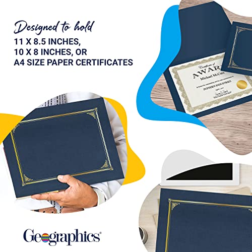 Geographics Classic Linen Document Covers 12.5” x 9.75” Navy Blue 60 Pack - Certificate Holders, Diploma Holder, Frame Documents - Premium Linen Texture for Professional Presentation - Image 3
