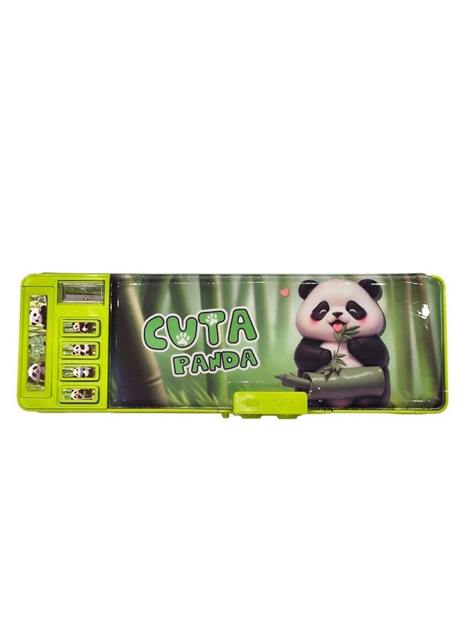 Invite Enterprise Plastic Lock Compass Box Multifunctional Space Lock Compass Box for Kids, Kids Pencil Box for Boys & Girls, Magnetic & Passworld Lock Compass Box for Boy -Green - Image 1