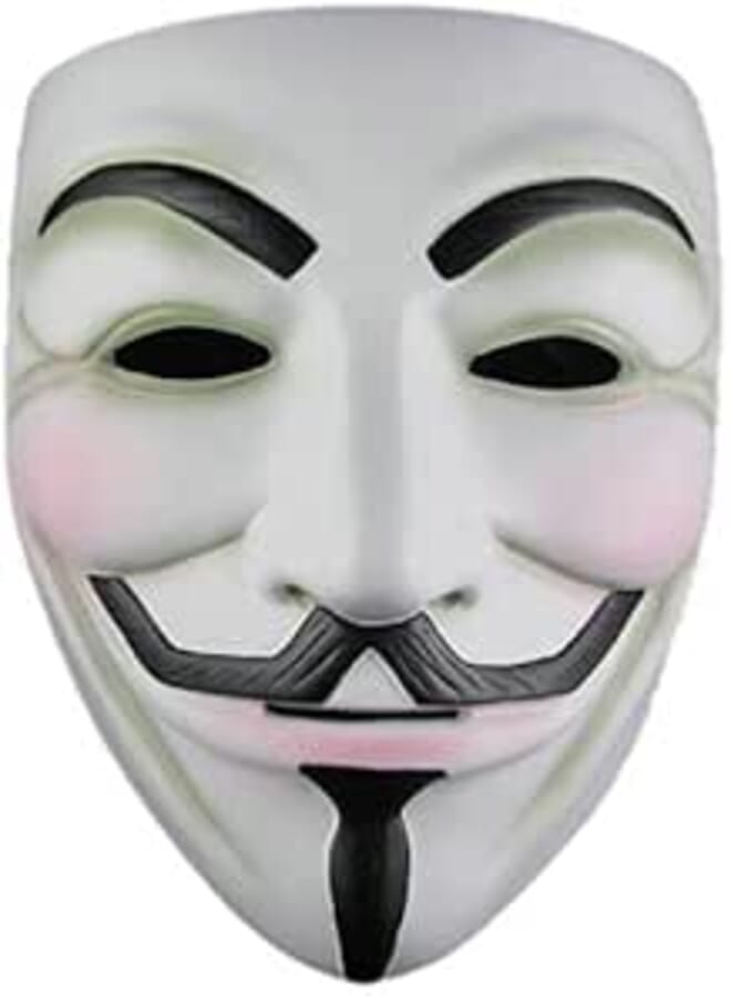 Ecosco Halloween Mask V For Vendetta Mask Resin White