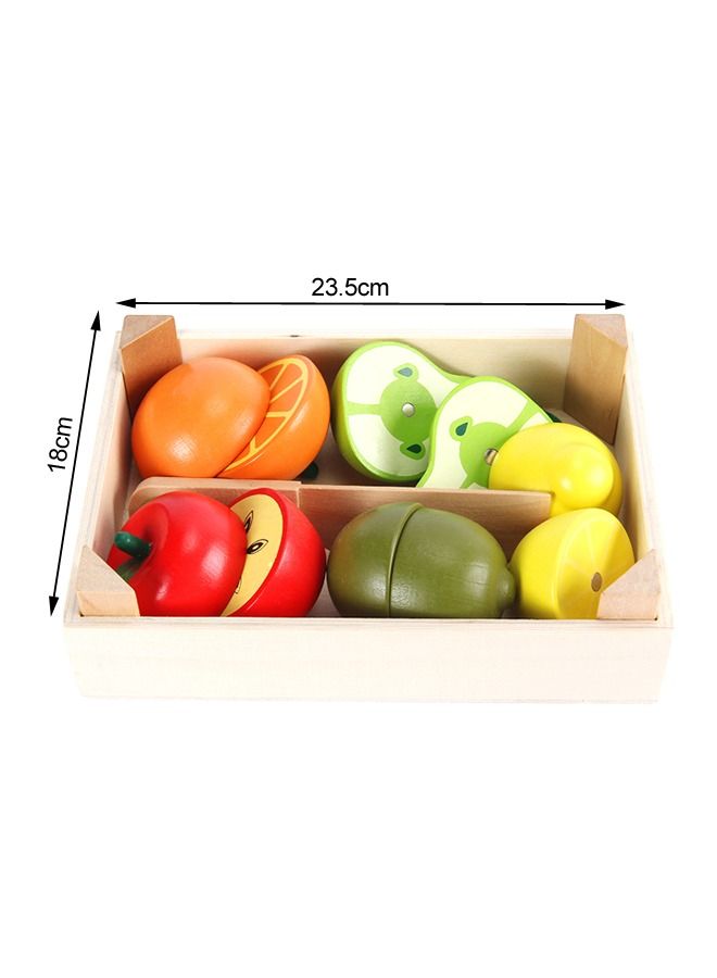 JSAITOYS Early Education Gift House Play Kitchen Simulation Wooden Cutting Fruit Food Toy - Image 3