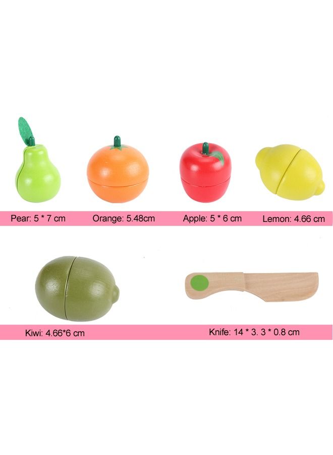 JSAITOYS Early Education Gift House Play Kitchen Simulation Wooden Cutting Fruit Food Toy - Image 2