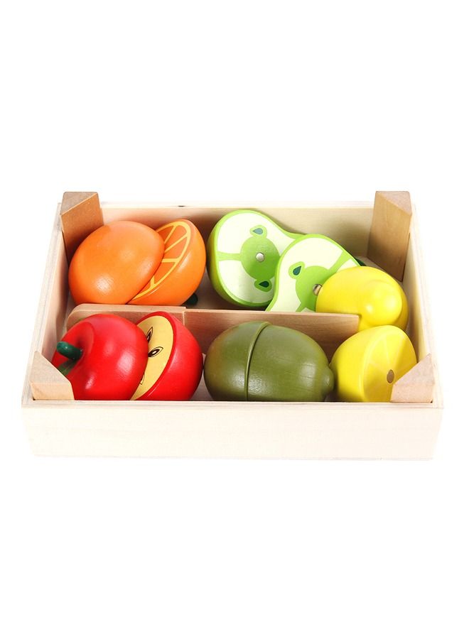 JSAITOYS Early Education Gift House Play Kitchen Simulation Wooden Cutting Fruit Food Toy - Image 1