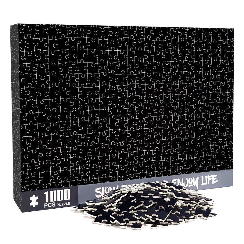 CHengQiSM 1000 Pieces Puzzles for Adults Solid Black Puzzles All Black Jigsaw Puzzles 1000 Pieces for Adults Hell Difficulty Jigsaw Puzzle 1000 Piece Challenging Gift for Teens Fun Puzzle - Image 3