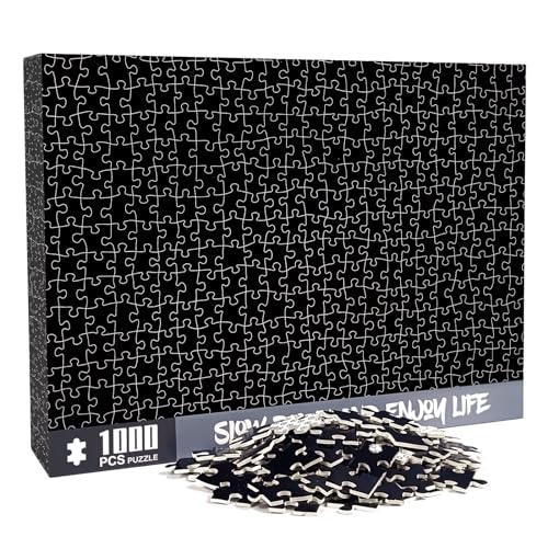CHengQiSM 1000 Pieces Puzzles for Adults Solid Black Puzzles All Black Jigsaw Puzzles 1000 Pieces for Adults Hell Difficulty Jigsaw Puzzle 1000 Piece Challenging Gift for Teens Fun Puzzle - Image 1