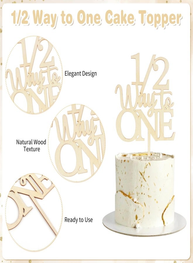 THAWAY 1/2 Birthday Blue Half Birthday Decorations - White Blue It's My 1/2 Birth Banner Glitter Cake Topper Tassel Wood Bead High Chair Banner & Cone, Hat Halfway to One Party Supplies - Image 5