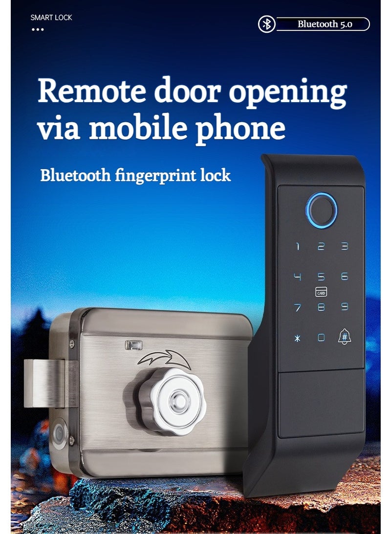 XiuWoo Smart Lock, Tuya Fingerprint Door Lock, Outdoor Smart Door Lock, Digital IC Card Board Electronic Door Lock, Suitable for Home Garden - Image 1