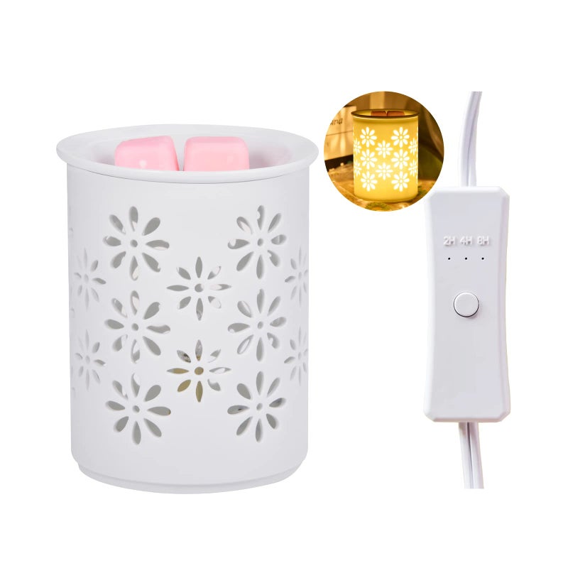 Dicimi Ceramic Electric Wax Melt Warmer Wax Warmer for Scented Wax Wax Burner Melter Oil Burner Wax Warmer with Timer for Home Office Bedroom Living Room Gifts  DecorPetal