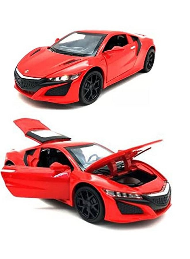TMG 1:32 Die-Cast Metal NSX Sport Car 4 Wheel Drive Metal Car Pull Back with 4 Openable Doors & Light, Music Best Toy Gift for Kids-Red