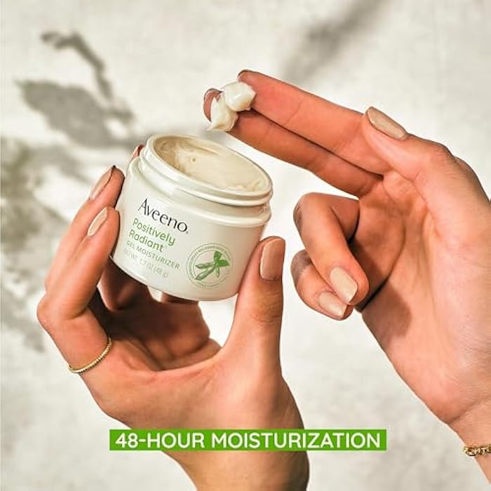 Aveeno Positively Radiant Daily Gel Facial Moisturizer with Hyaluronic Acid & Tone-Correcting Soy, Hydrating & Brightening Gel Face Cream Evens Skin Tone & Texture, Hypoallergenic, 1.7 oz - Image 4