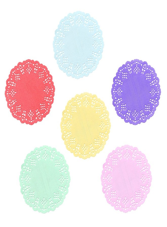 Rierdge Round Paper Doilies, 120 Pcs 3.5” Colorful Decorative Disposable Paper Placemats for Wedding Birthday Desserts Cakes Party Tableware Food Decoration, 6 Colors - Image 5