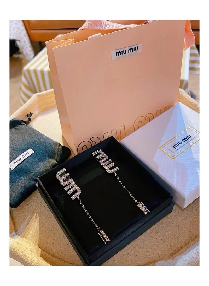 ميو أقراط MIU MIU الفضة والماس  - Image 1