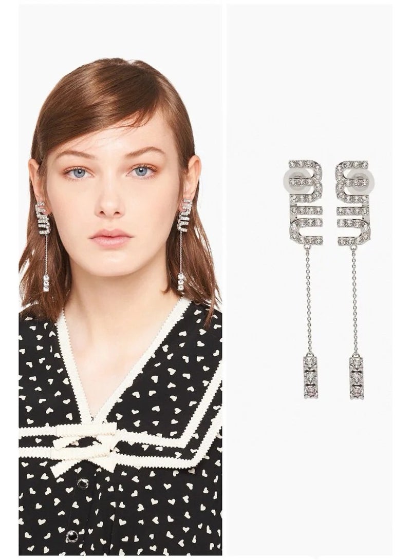 ميو أقراط MIU MIU الفضة والماس  - Image 3