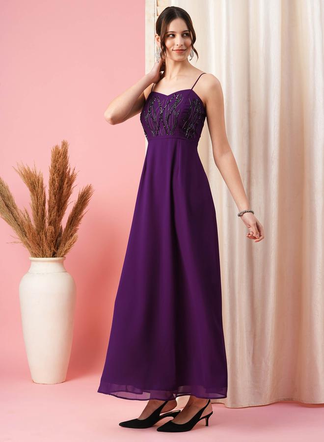 Mish Embroidered Purple Dress  - Image 3