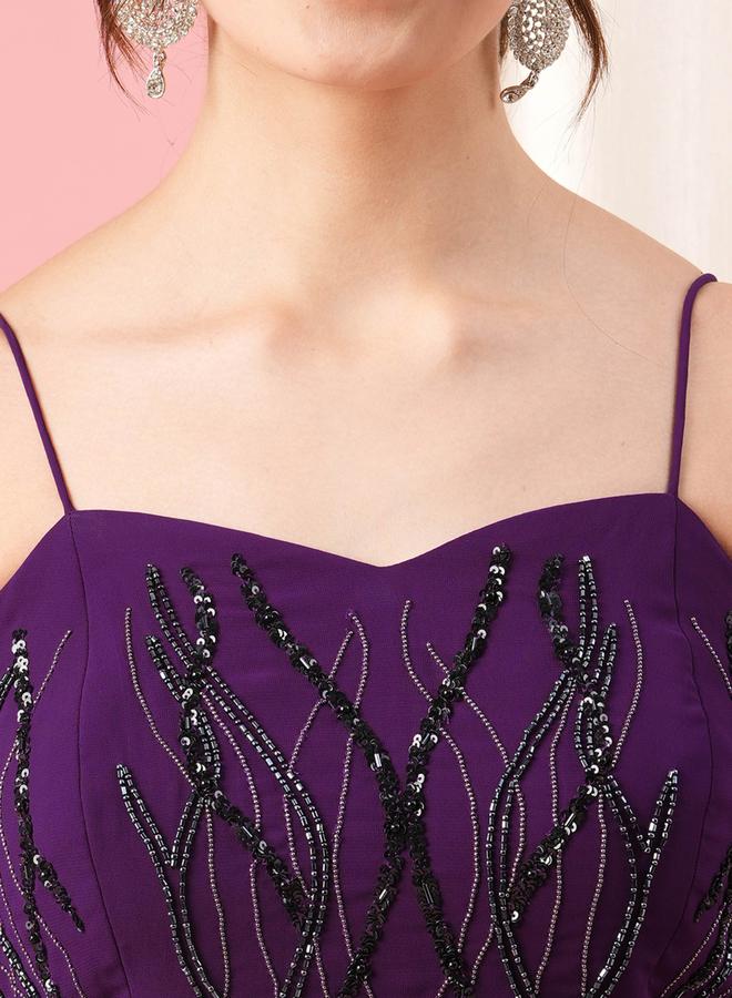 Mish Embroidered Purple Dress  - Image 4