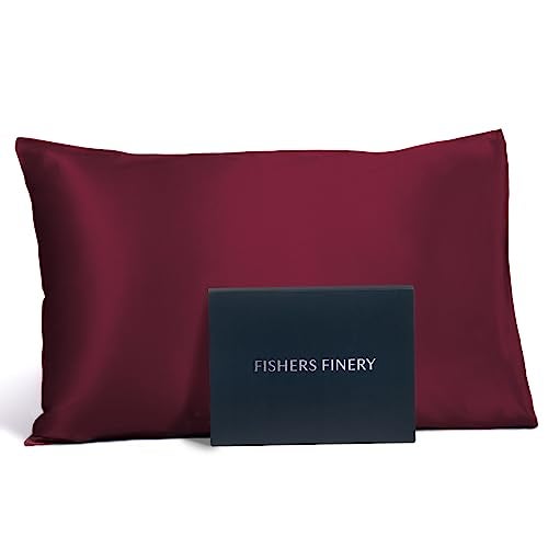 Fishers Finery 25mm 100% Pure Mulberry Silk Pillowcase (Red King) - Image 1