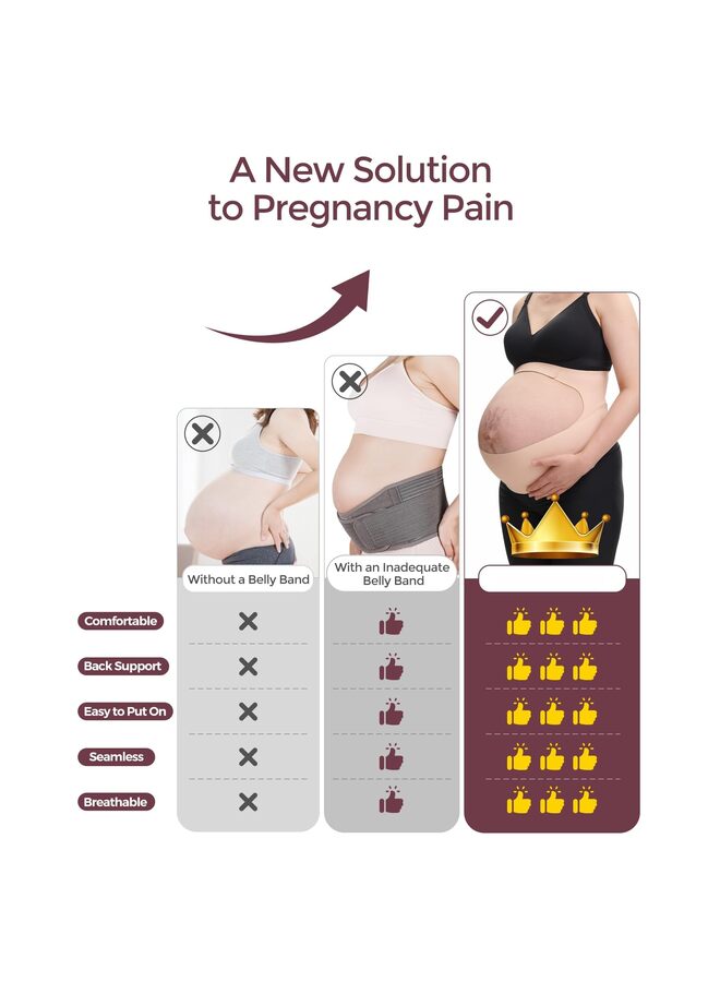 Pregnancy Belly Band, Support Maternity Belly Band, Invisible Pregnancy Belt for Back, Abdomen, Waist (Skin-toned, XL) - Image 2