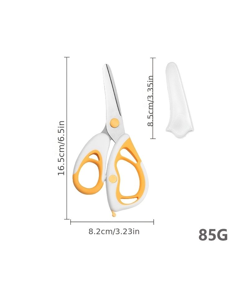 2pcs Small Scissors Set Yellow And Green Portable Outdoor Scissors With Sheath For Kitchen And Picnic Pocket Use - Image 3